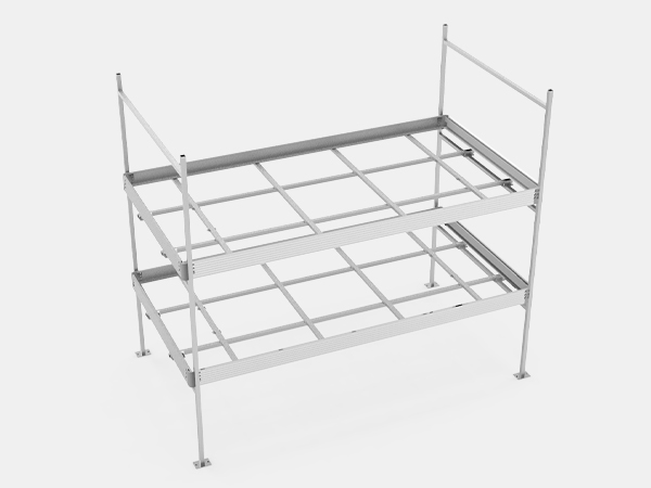 Multilayer ebb and flow bench frame details